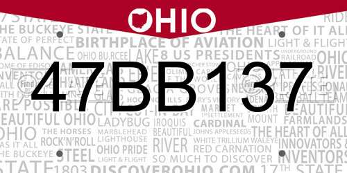 47BB137 Ohio License Plate