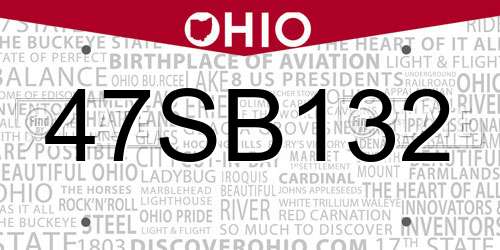 47SB132 Ohio License Plate