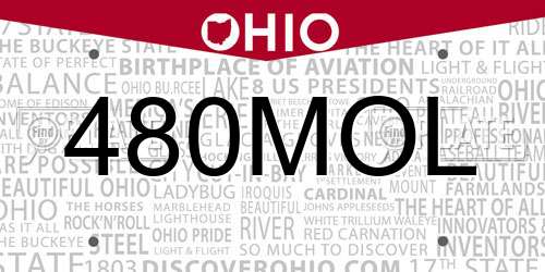 480MOL Ohio License Plate