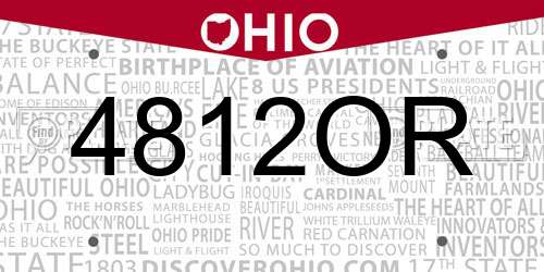 4812OR Ohio License Plate