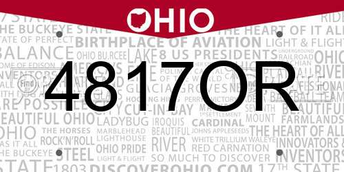 4817OR Ohio License Plate