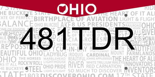 481TDR Ohio License Plate