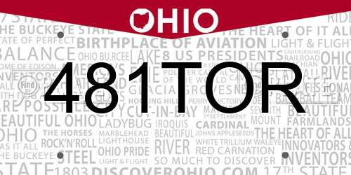 481TOR Ohio License Plate