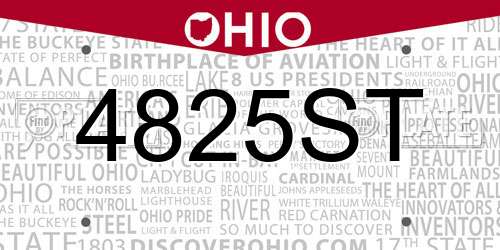 4825ST Ohio License Plate