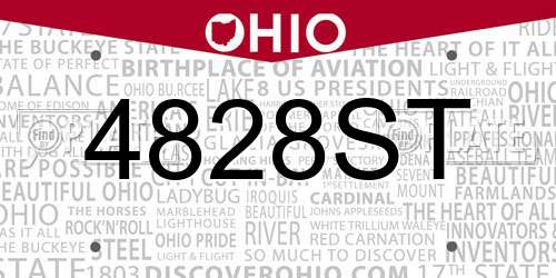 4828ST Ohio License Plate