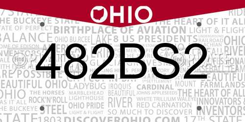 482BS2 Ohio License Plate