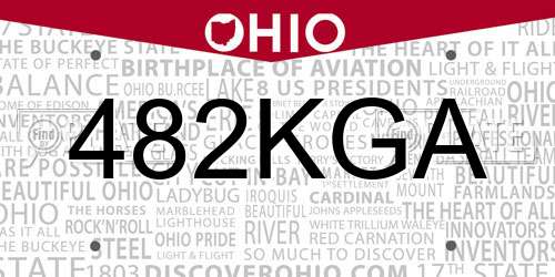 482KGA Ohio License Plate