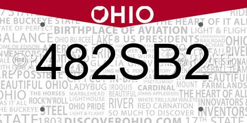 482SB2 Ohio License Plate