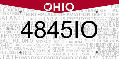 4845IO Ohio License Plate