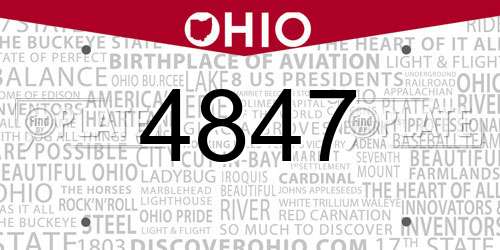 4847 Ohio License Plate