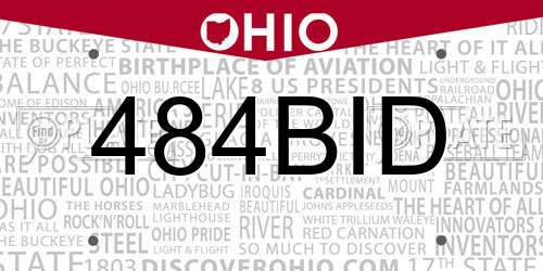 484BID Ohio License Plate