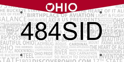 484SID Ohio License Plate