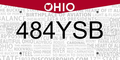 484YSB Ohio License Plate