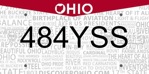 484YSS Ohio License Plate