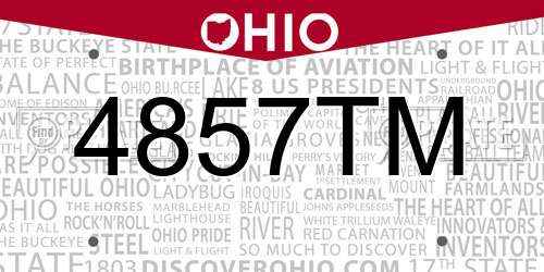 4857TM Ohio License Plate