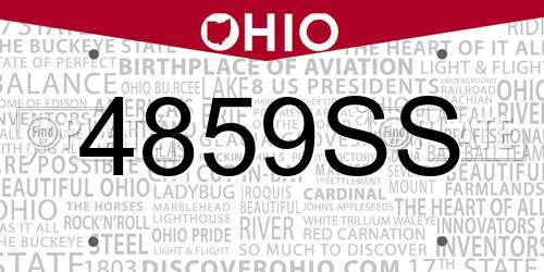 4859SS Ohio License Plate