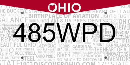485WPD Ohio License Plate