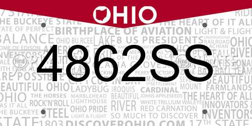 4862SS Ohio License Plate