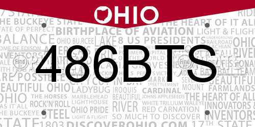 486BTS Ohio License Plate
