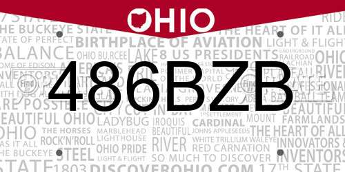 486BZB Ohio License Plate