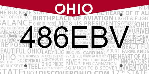 486EBV Ohio License Plate
