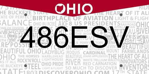 486ESV Ohio License Plate
