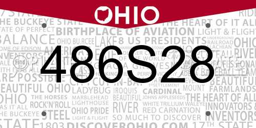 486S28 Ohio License Plate