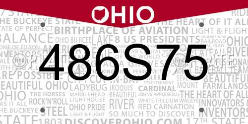 486S75 Ohio License Plate