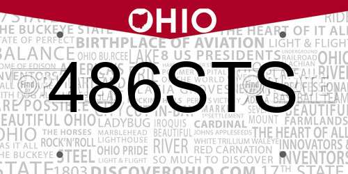486STS Ohio License Plate