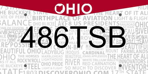486TSB Ohio License Plate