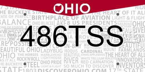 486TSS Ohio License Plate