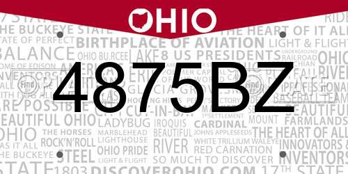 4875BZ Ohio License Plate