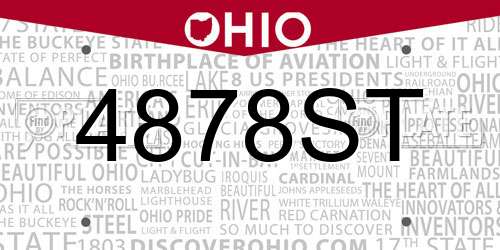 4878ST Ohio License Plate