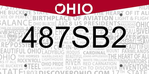 487SB2 Ohio License Plate