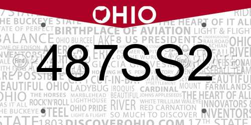 487SS2 Ohio License Plate