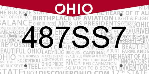 487SS7 Ohio License Plate