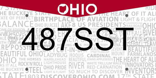 487SST Ohio License Plate