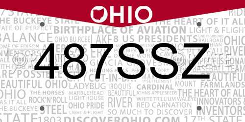 487SSZ Ohio License Plate