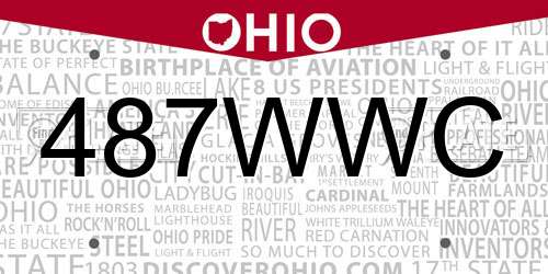 487WWC Ohio License Plate
