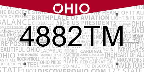 4882TM Ohio License Plate