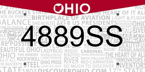 4889SS Ohio License Plate