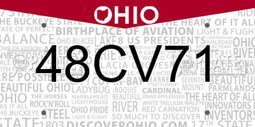 48CV71 Ohio License Plate