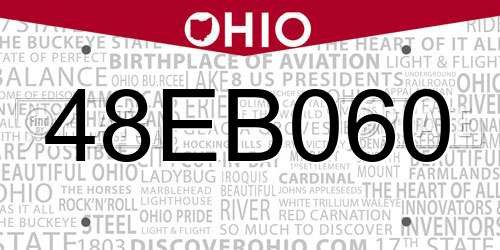48EB060 Ohio License Plate