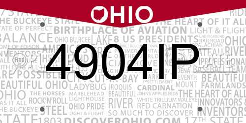 4904IP Ohio License Plate