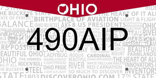 490AIP Ohio License Plate