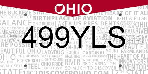499YLS Ohio License Plate