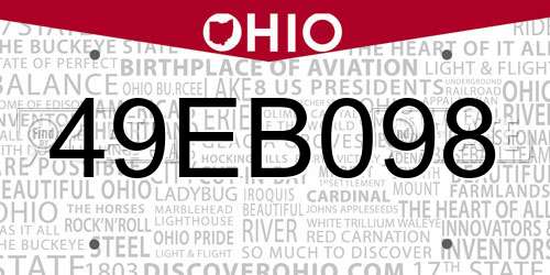 49EB098 Ohio License Plate