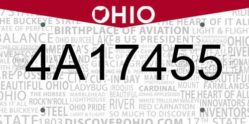 4A17455 Ohio License Plate