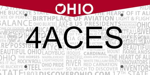 4ACES Ohio License Plate