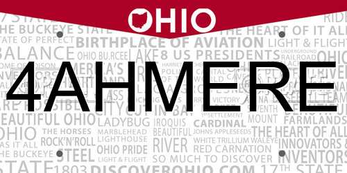 4AHMERE Ohio License Plate